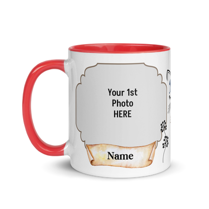 Personalized Coffee Mug 11oz | Add 2 Photos and Names, Best Cat Mom Ever