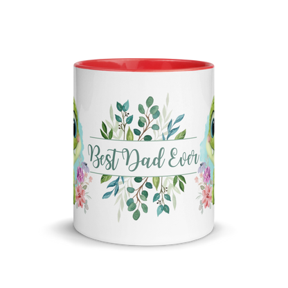 Accent Coffee Mug 11oz | Cute Green Dinosaur Floral Best Dad Ever