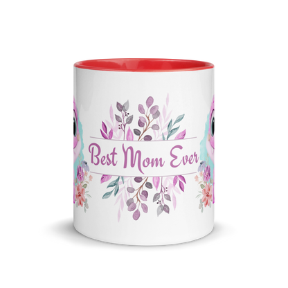 Accent Coffee Mug 11oz | Cute Pink Dinosaur Floral Best Mom Ever