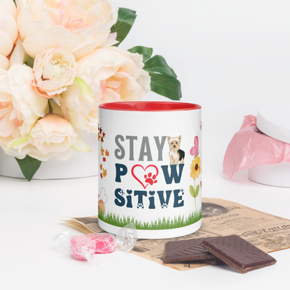 Accent Coffee Mug 11oz | Stay Pawsitive | Cat Dog Themed