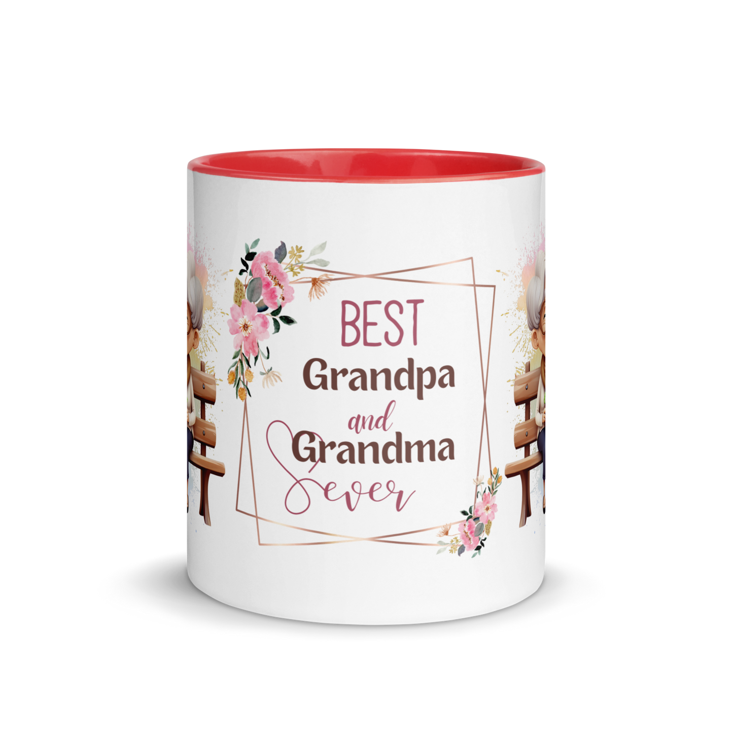 Accent Coffee Mug 11oz | Best Grandpa and Grandma Ever Sitting on the Bench