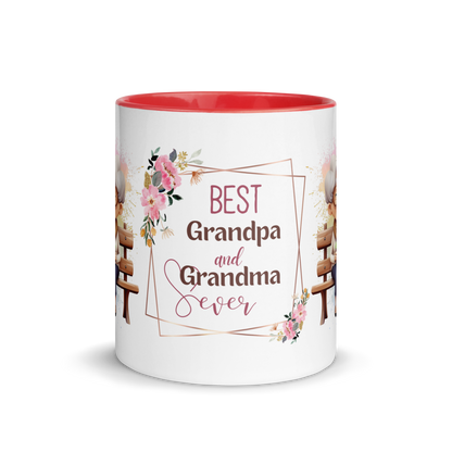 Accent Coffee Mug 11oz | Best Grandpa and Grandma Ever Sitting on the Bench