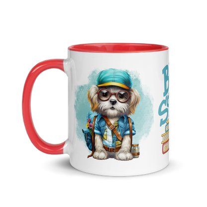 Accent Coffee Mug 11oz | Back To School Adorable Dog Wearing Backpack