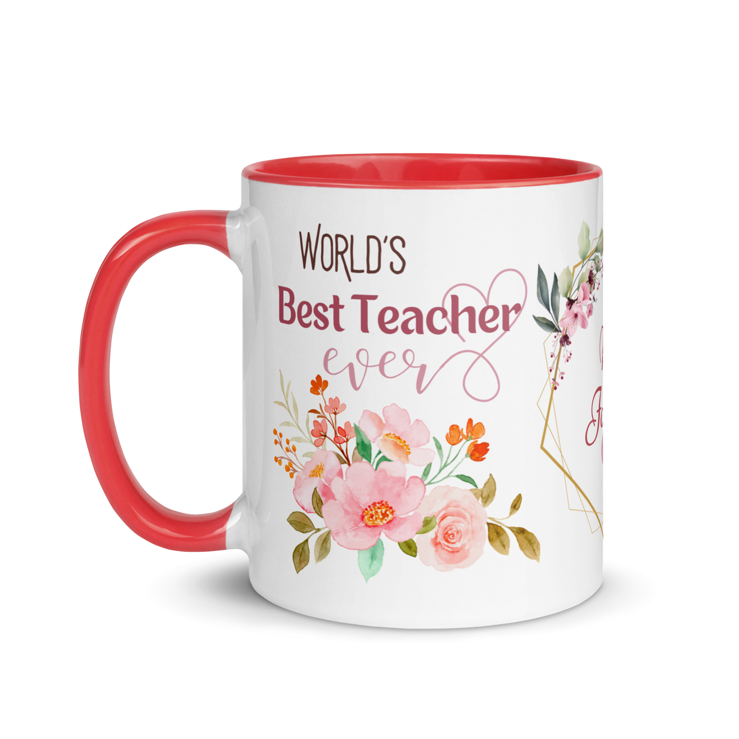 Personalized Coffee Mug 11oz | World's Best Teacher Ever Floral Themed