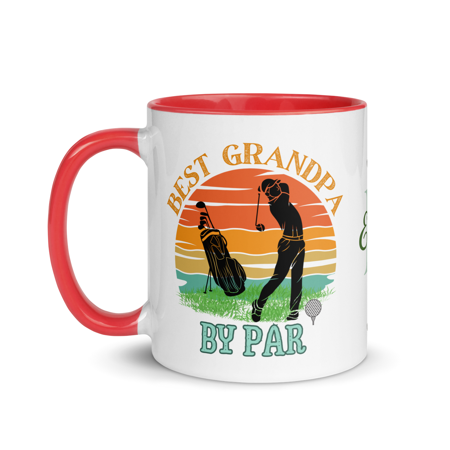 Personalized Coffee Mug 11oz | Best Grandpa By Par Golf Sunset Themed