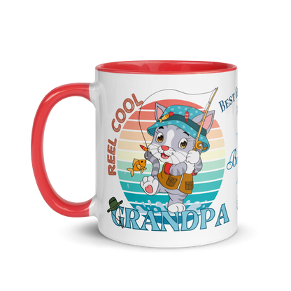 Personalized Coffee Mug 11oz | Reel Cool Grandpa Best Grandpa Ever Cat Themed