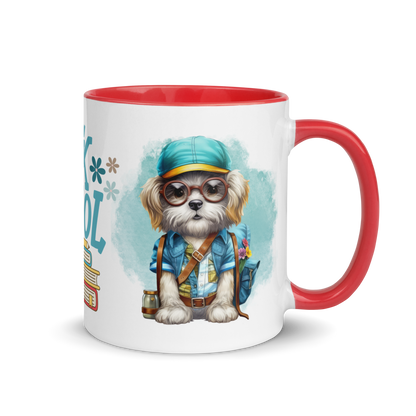 Accent Coffee Mug 11oz | Back To School Adorable Dog Wearing Backpack