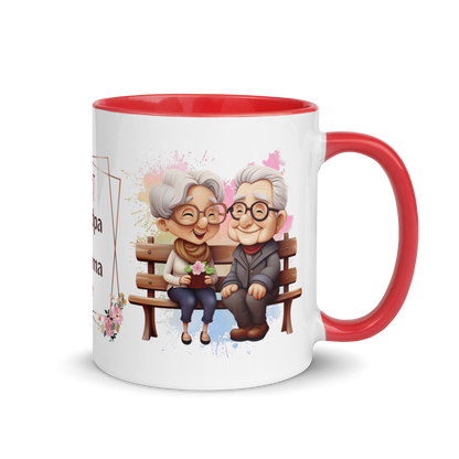 Accent Coffee Mug 11oz | Best Grandpa and Grandma Ever Sitting on the Bench