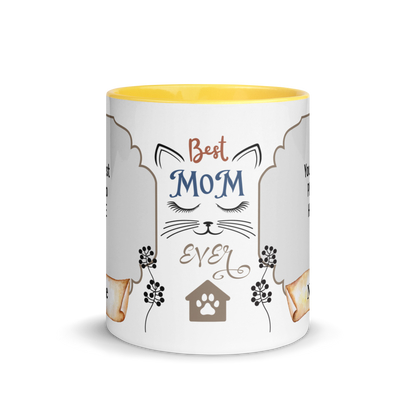 Personalized Coffee Mug 11oz | Add 2 Photos and Names, Best Cat Mom Ever