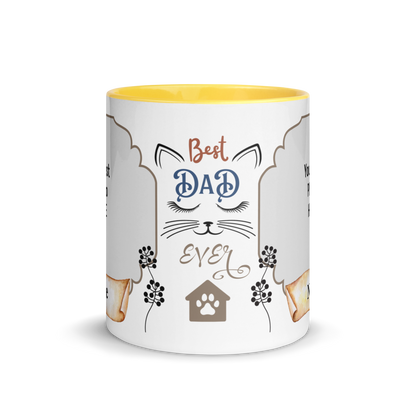 Personalized Coffee Mug 11oz | Add 2 Photos and Names, Best Cat Dad Ever