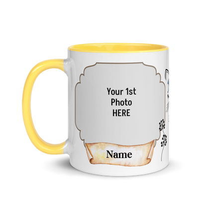 Personalized Coffee Mug 11oz | Add 2 Photos and Names, Best Cat Mom Ever