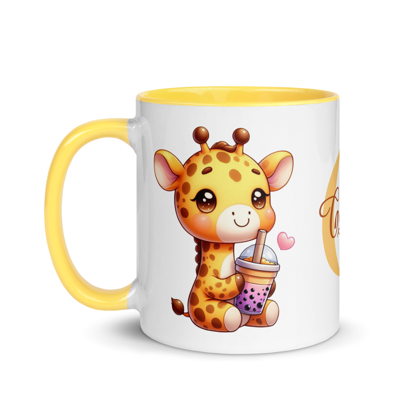 Personalized Coffee Mug 11oz | Cute Giraffe Love Boba