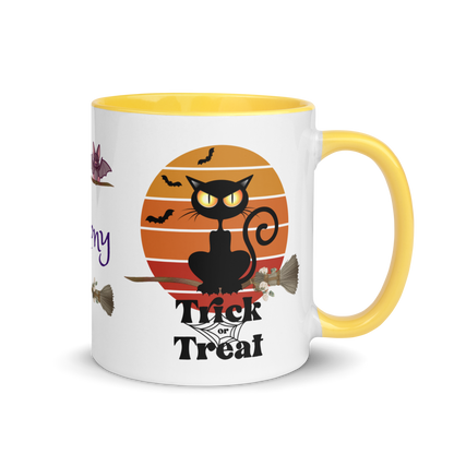 Add Your Name Coffee Mug 11oz | The Witch Cat's Trick or Treat Adventure