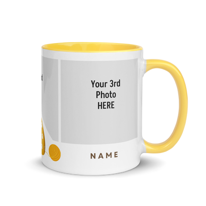 Personalized Coffee Mug 11oz | Add 3 Photos and 2 Name (Cat Themed)