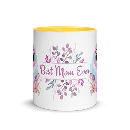 Accent Coffee Mug 11oz | Cute Pink Dinosaur Floral Best Mom Ever