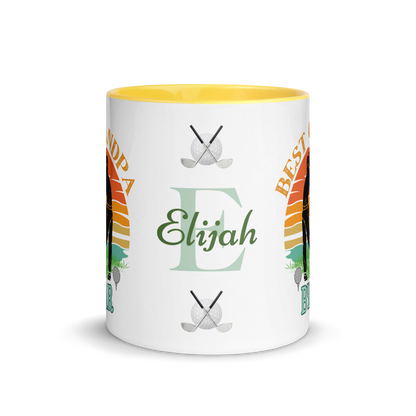 Personalized Coffee Mug 11oz | Best Grandpa By Par Golf Sunset Themed