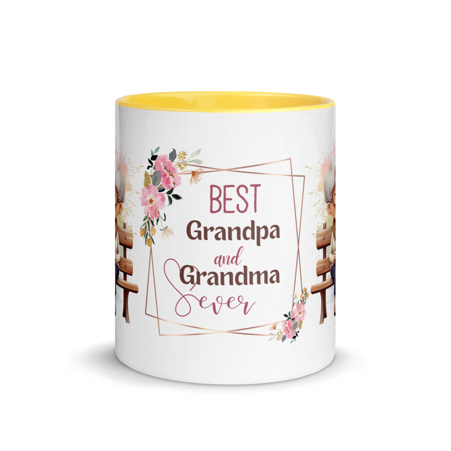 Accent Coffee Mug 11oz | Best Grandpa and Grandma Ever Sitting on the Bench