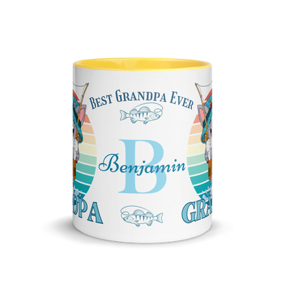 Personalized Coffee Mug 11oz | Reel Cool Grandpa Best Grandpa Ever Cat Themed