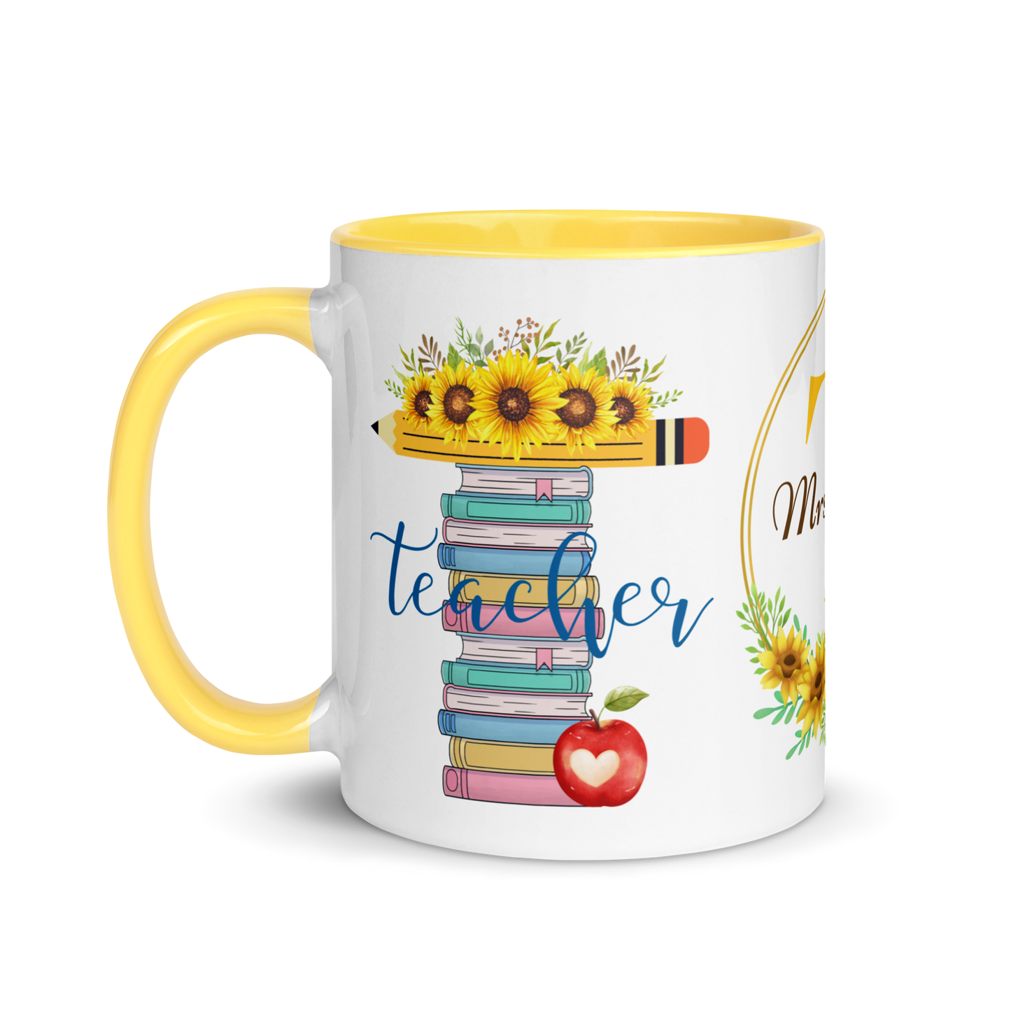 Personalized Coffee Mug 11oz | T is for Teacher Floral Themed