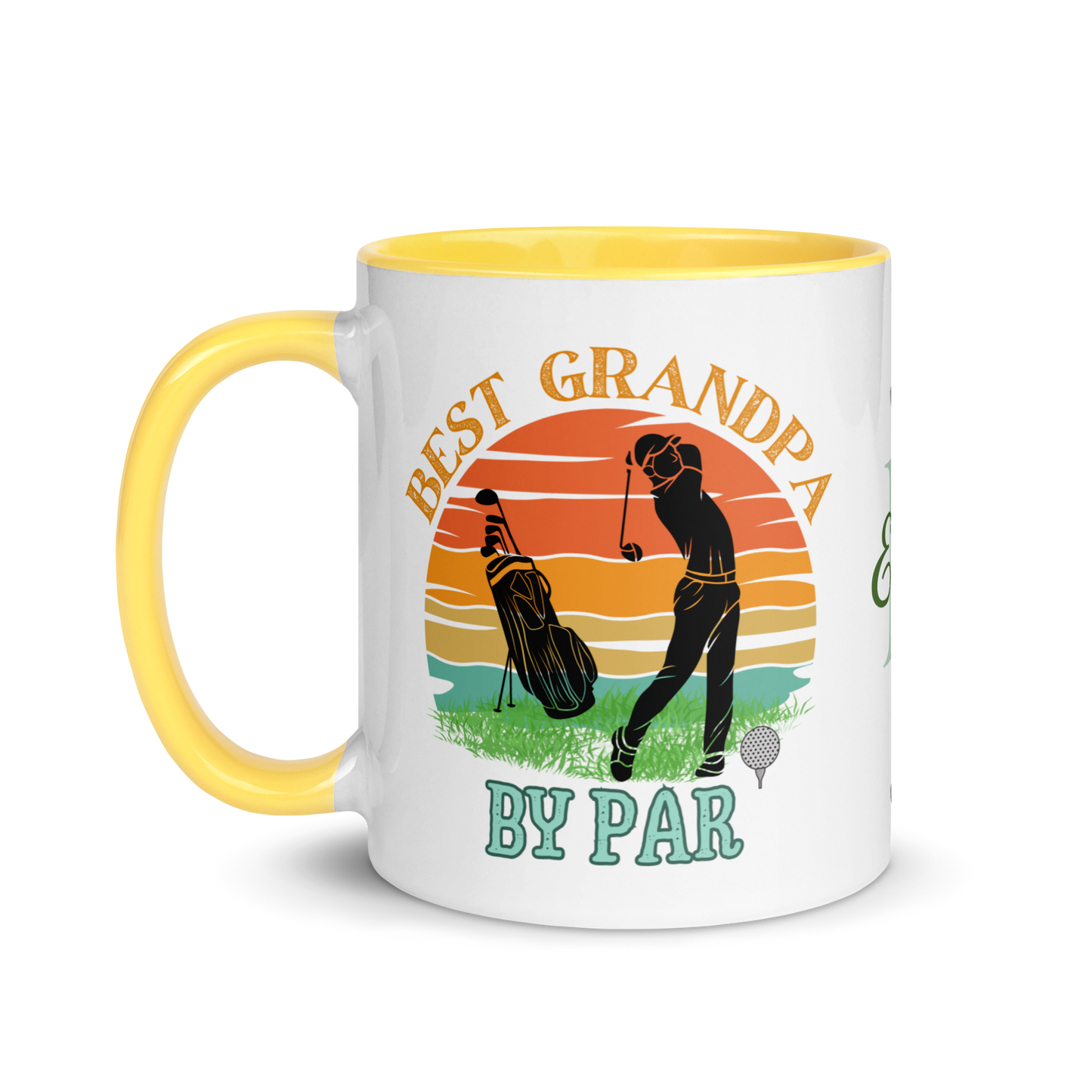 Personalized Coffee Mug 11oz | Best Grandpa By Par Golf Sunset Themed