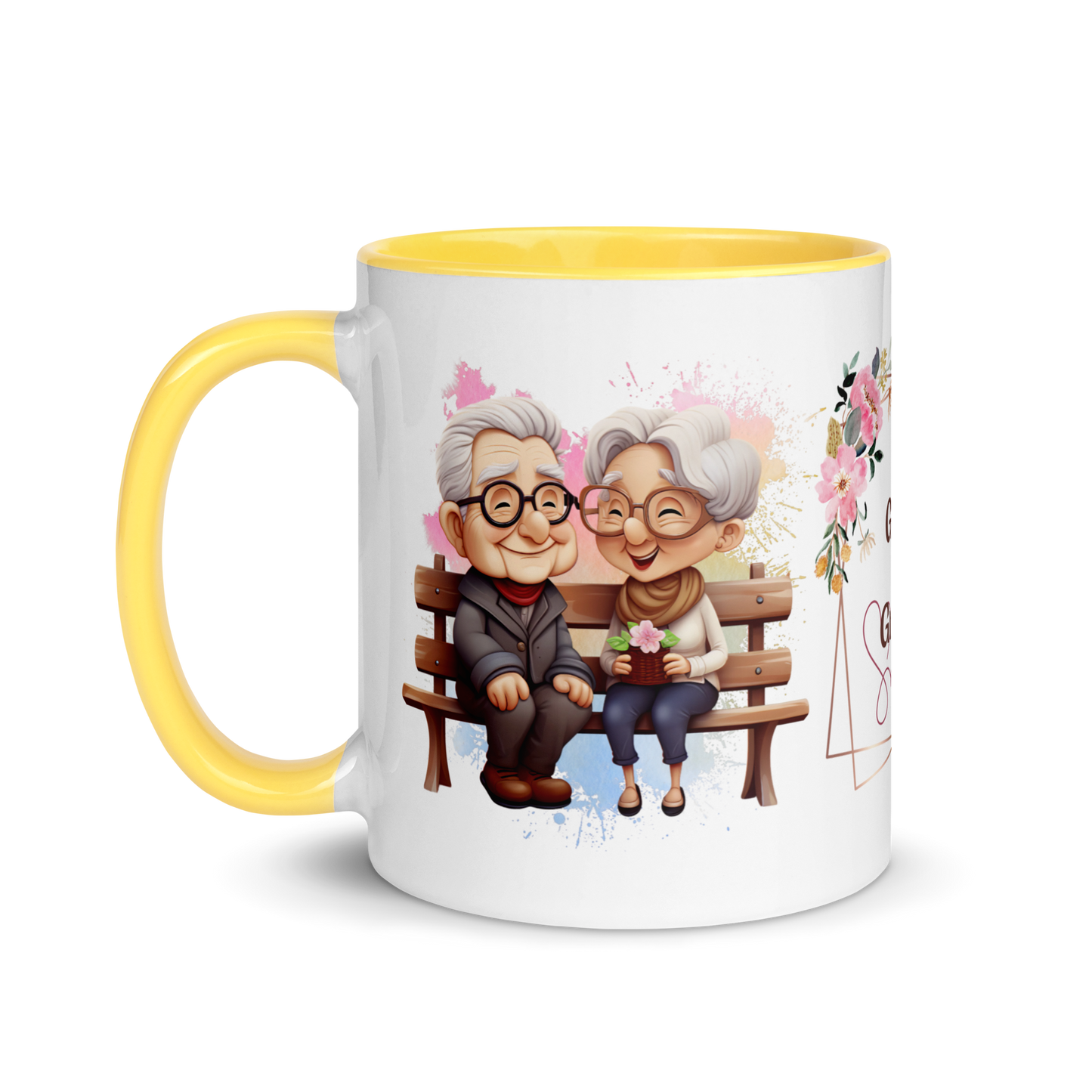 Accent Coffee Mug 11oz | Best Grandpa and Grandma Ever Sitting on the Bench