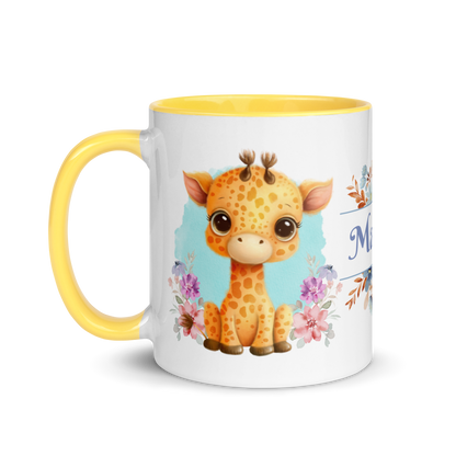 Add Your Name Coffee Mug 11oz | Cute Giraffe Floral Themed