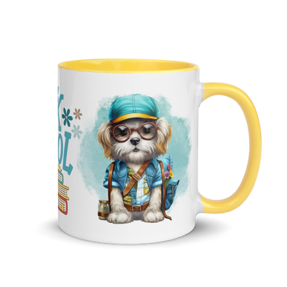 Accent Coffee Mug 11oz | Back To School Adorable Dog Wearing Backpack