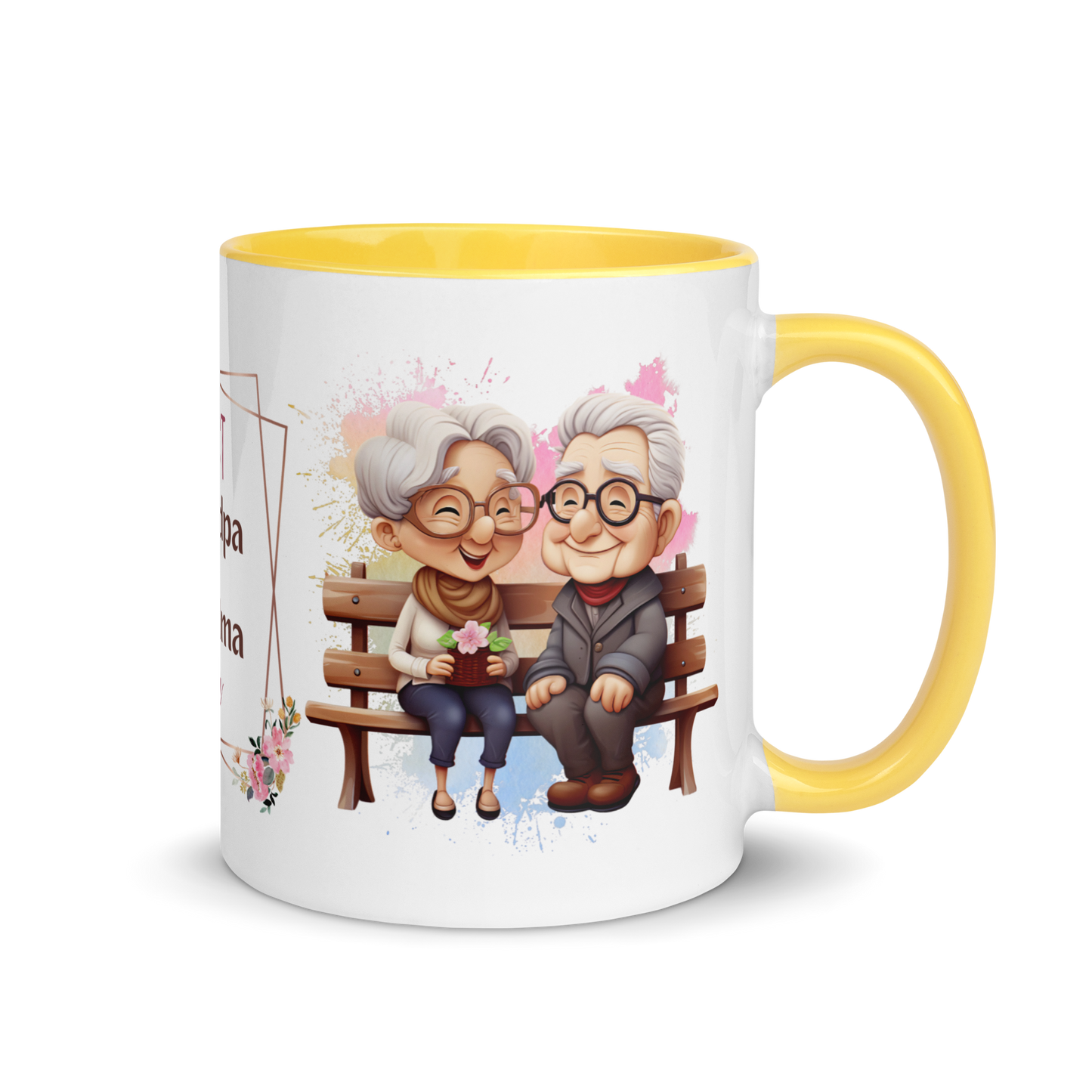 Accent Coffee Mug 11oz | Best Grandpa and Grandma Ever Sitting on the Bench