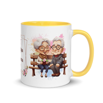 Accent Coffee Mug 11oz | Best Grandpa and Grandma Ever Sitting on the Bench