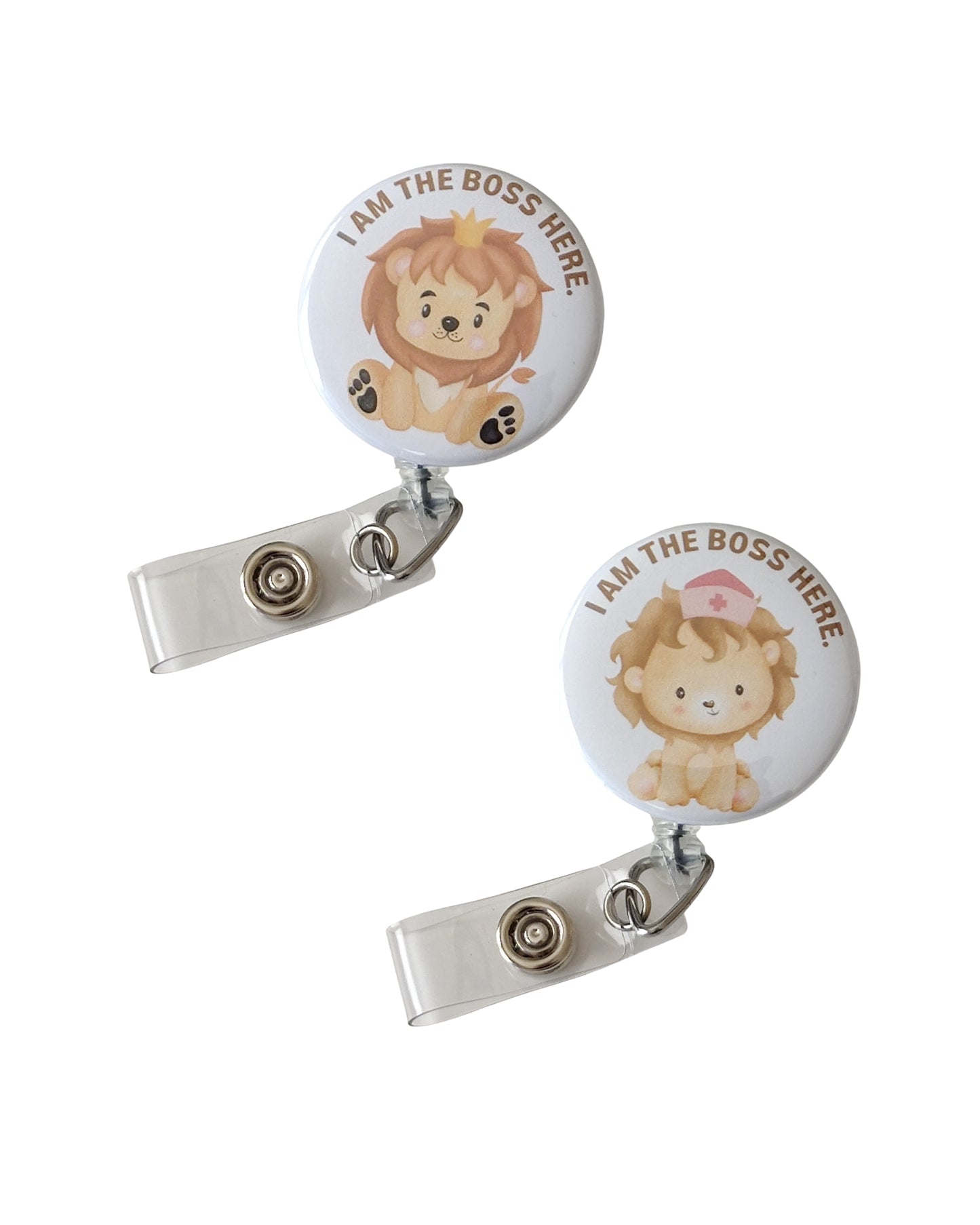 Retractable Badge Reel Bulldog Alligator Clip | I Am the Boss Here