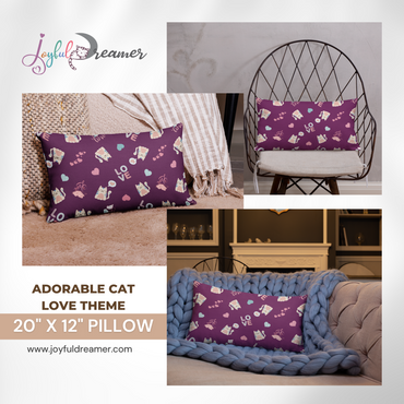 Premium Pillow | 18″×18″, 20″×12″, 22″×22″ | Kitty Love