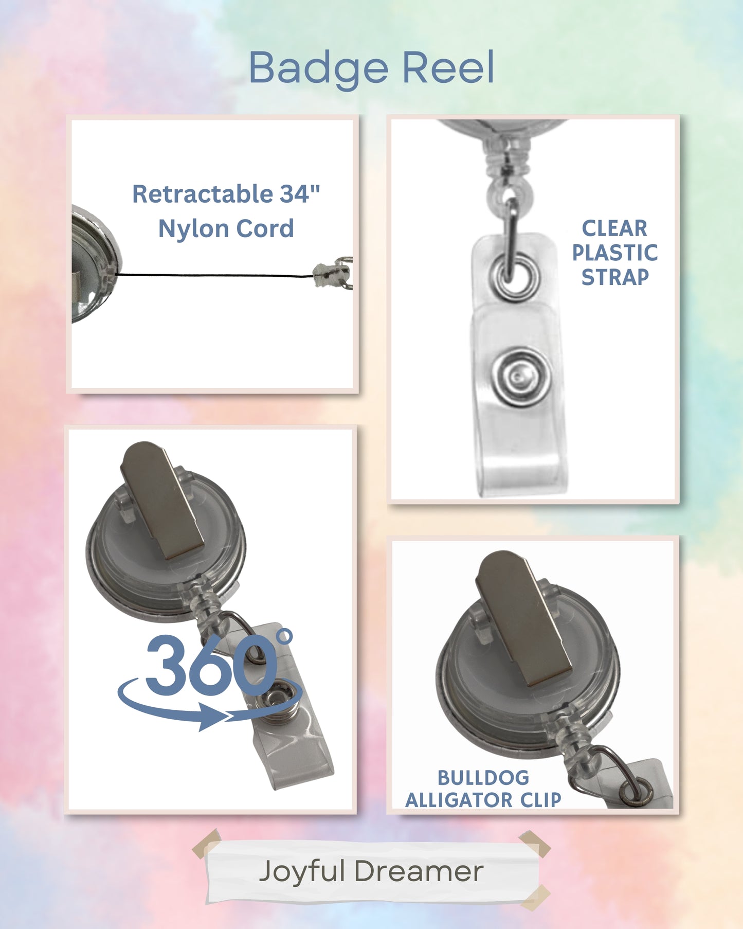 Retractable Badge Reel Bulldog Alligator Clip | All You Need Is Love and a Cat