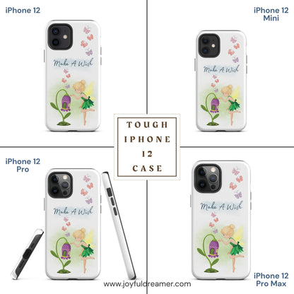 Tough case for iPhone 11, 12, 13, 14, 15 Variations | Make A Wish Green Fairy