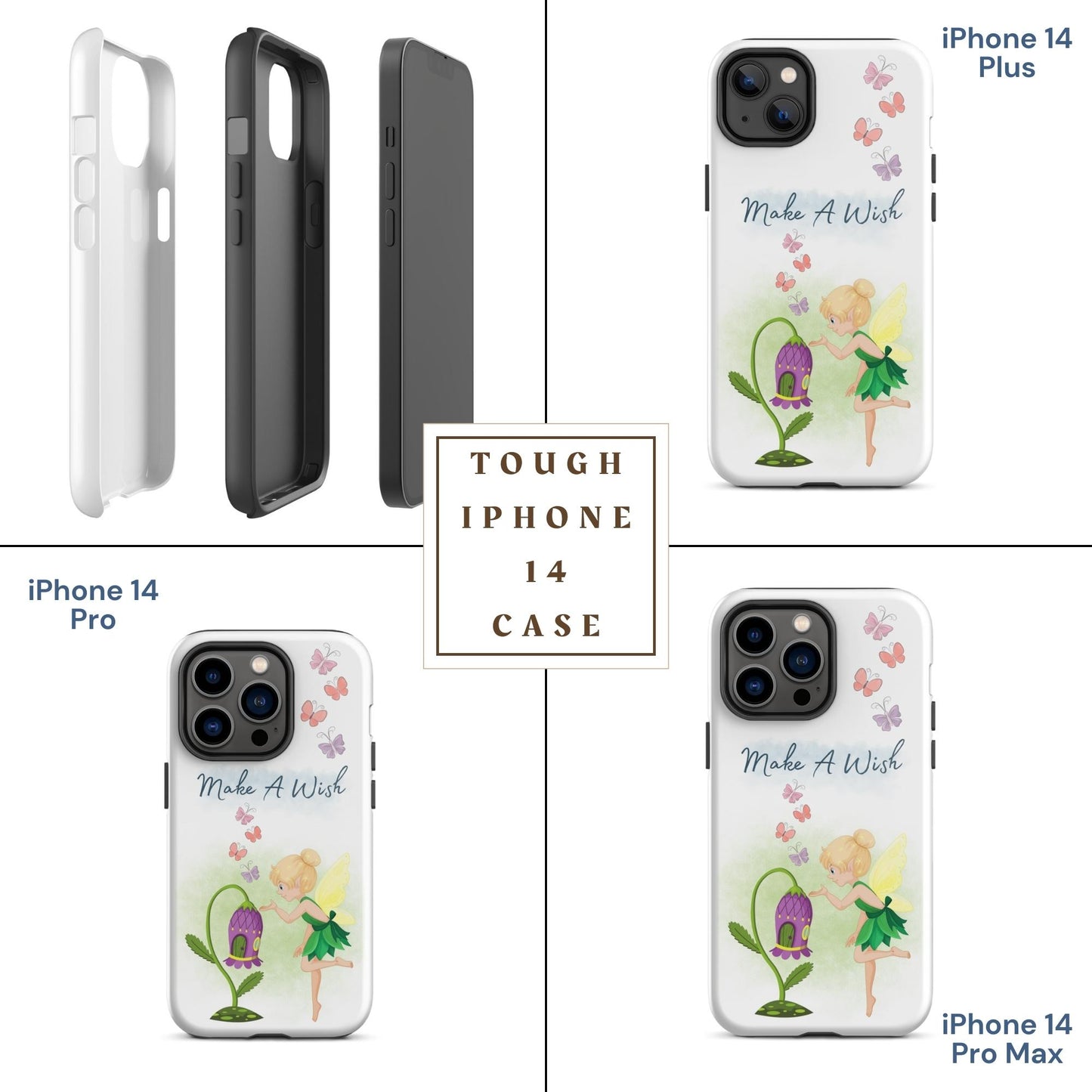 Tough case for iPhone 11, 12, 13, 14, 15, 16 Variations | Make A Wish Green Fairy