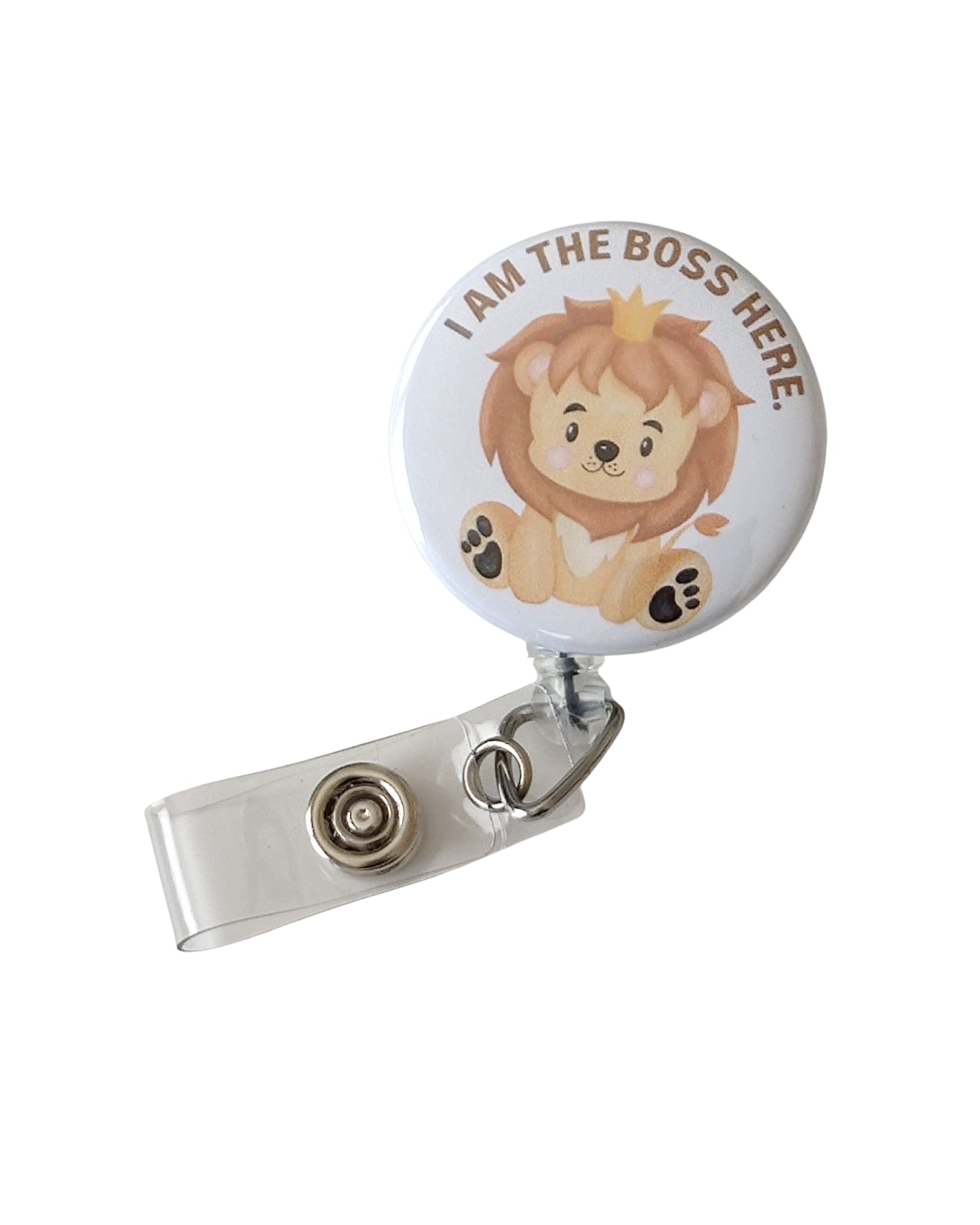 Retractable Badge Reel Bulldog Alligator Clip | I Am the Boss Here