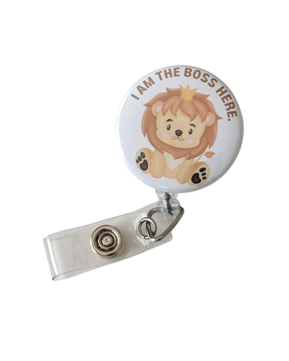 Retractable Badge Reel Bulldog Alligator Clip | I Am the Boss Here