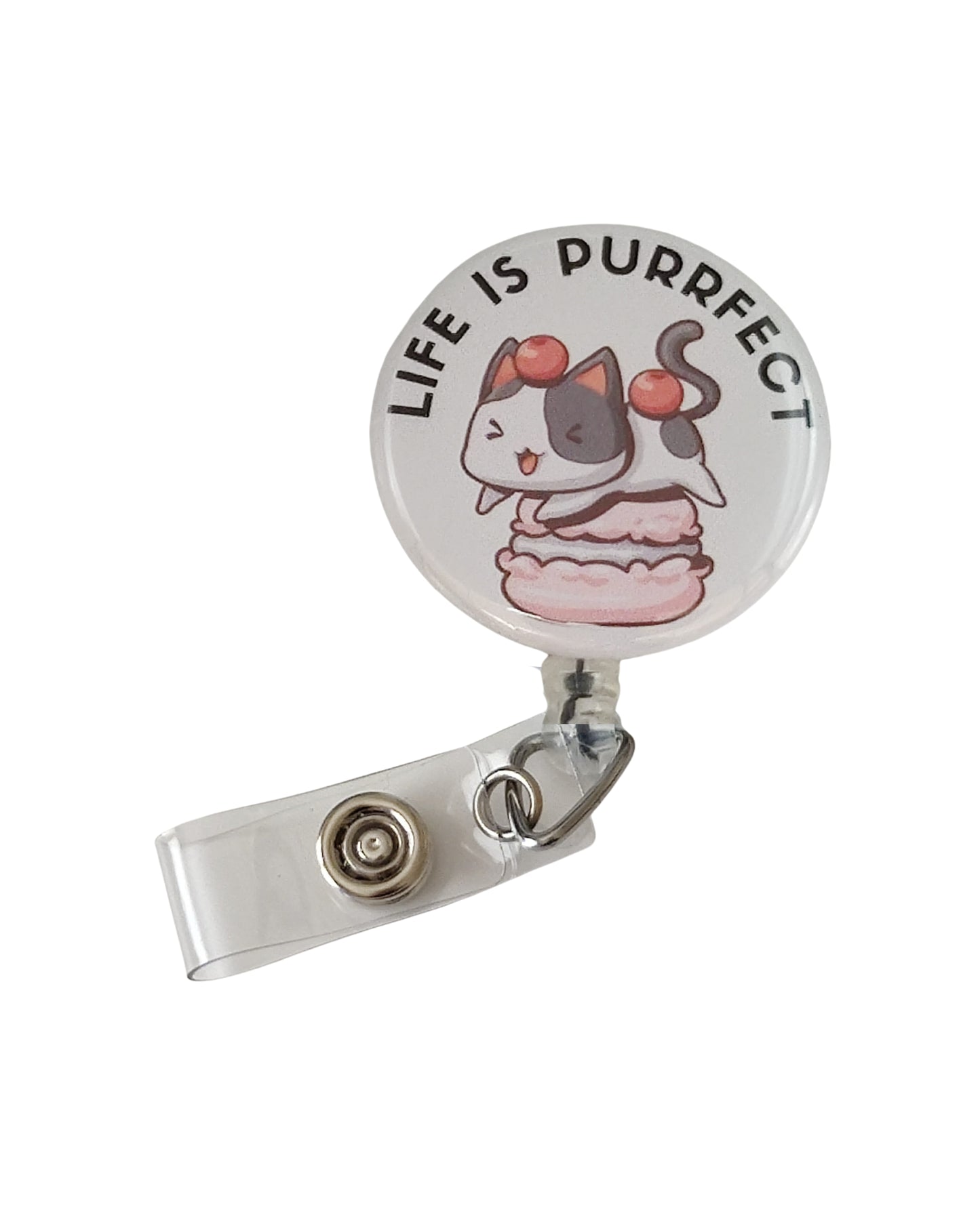 Retractable Badge Reel Bulldog Alligator Clip | Life is Purrfect