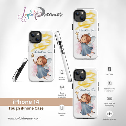 Tough case for iPhone 11, 12, 13, 14, 15, 16 Variations | Wishes Come True - Blue Fairy