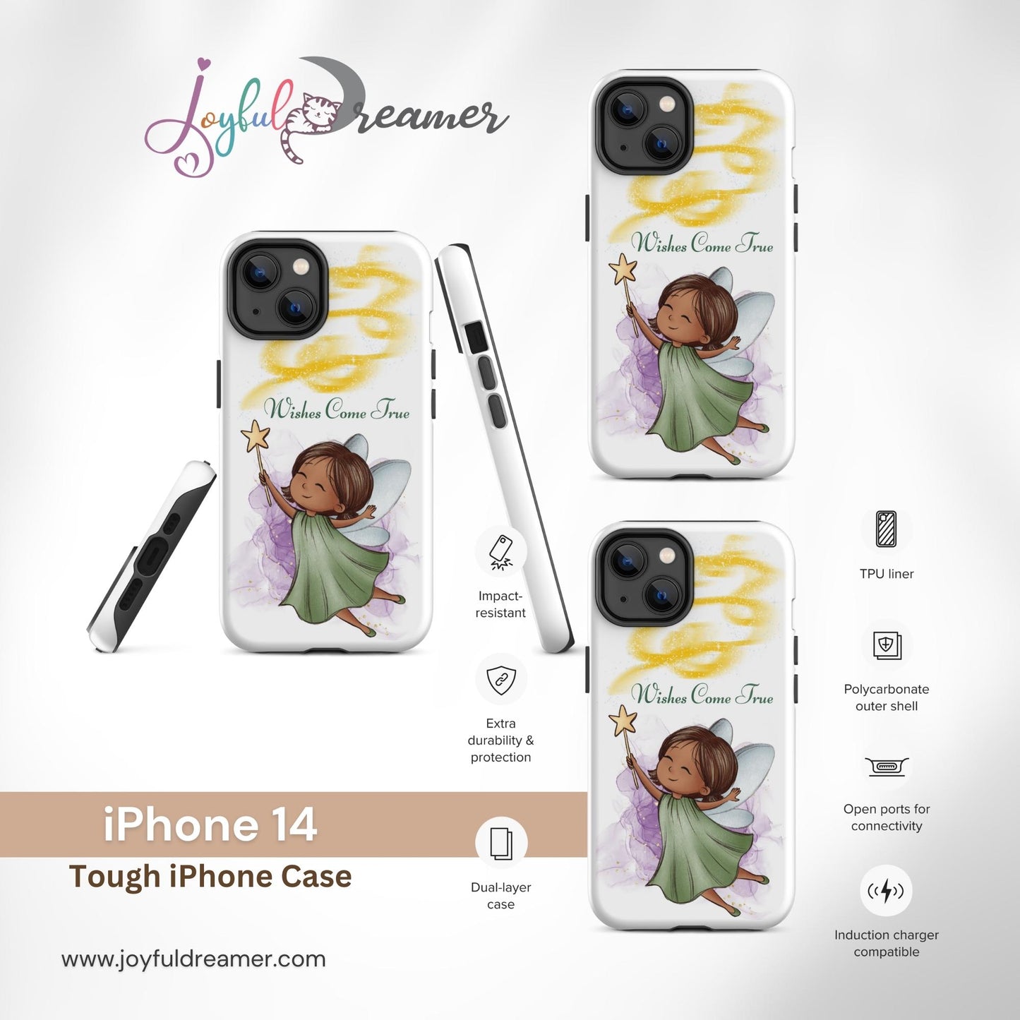 Tough case for iPhone 11, 12, 13, 14, 15, 16 Variations | Wishes Come True - Green Fairy