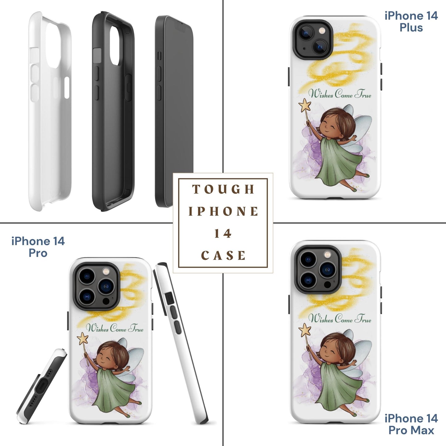 Tough case for iPhone 11, 12, 13, 14, 15, 16 Variations | Wishes Come True - Green Fairy