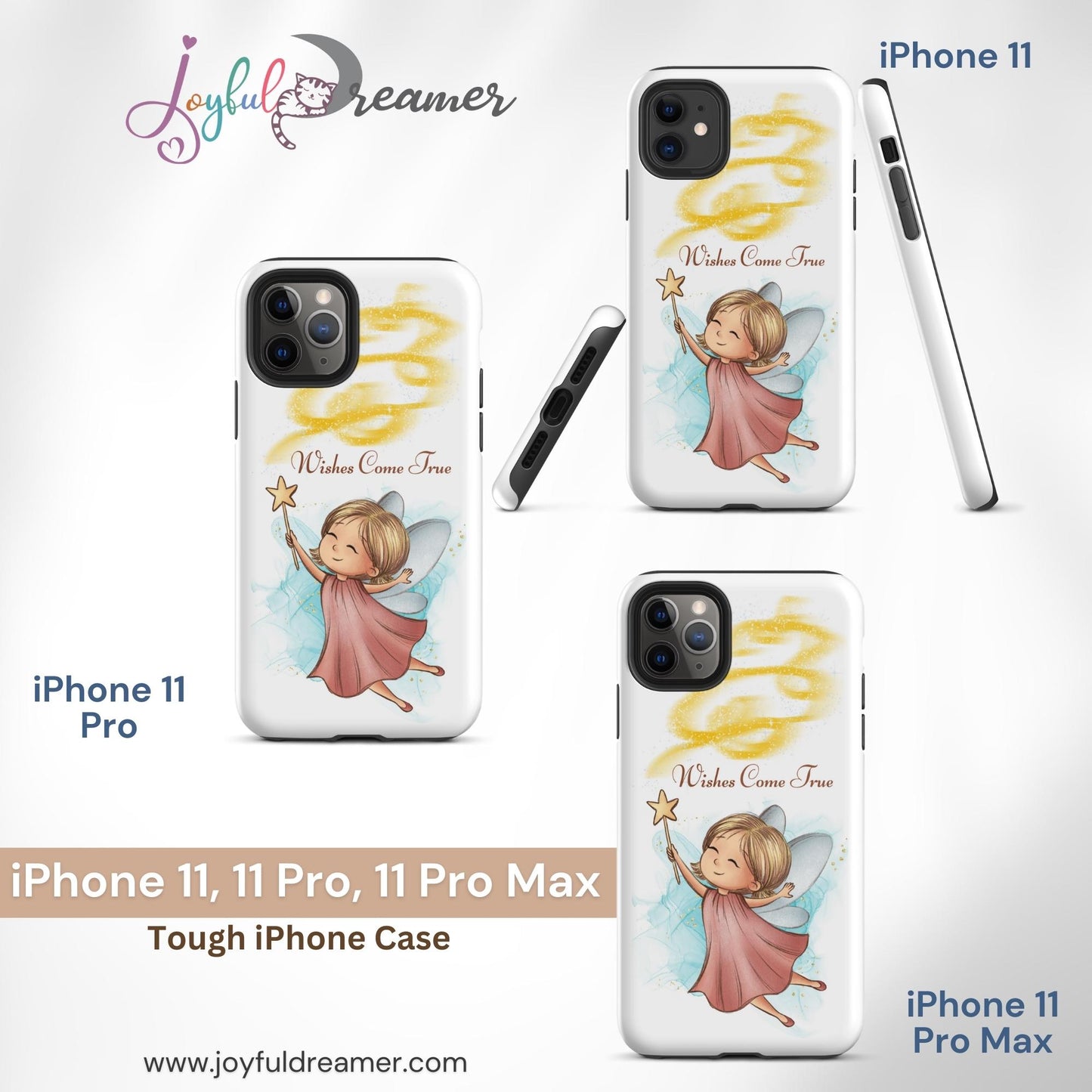 Tough case for iPhone 11, 12, 13, 14, 15, 16 Variations | Wishes Come True - Pink Fairy