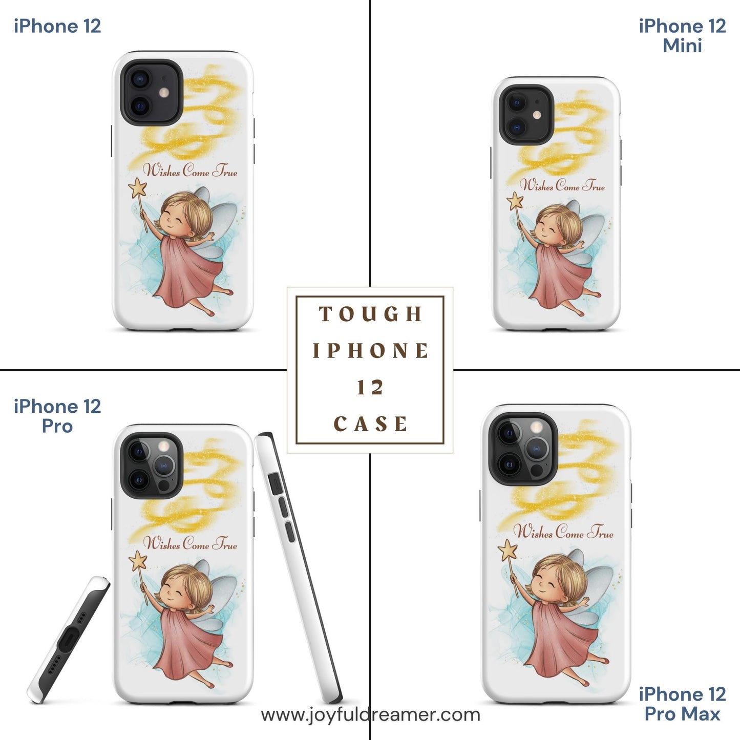 Tough case for iPhone 11, 12, 13, 14, 15, 16 Variations | Wishes Come True - Pink Fairy