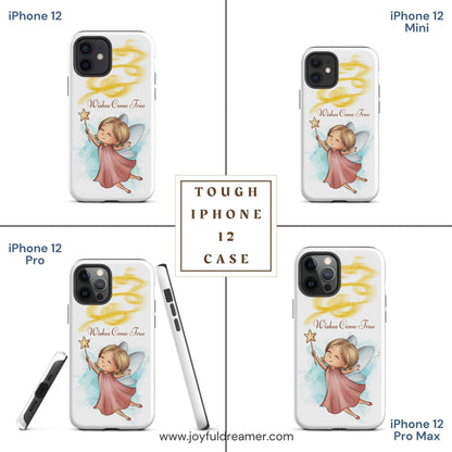 Tough case for iPhone 11, 12, 13, 14, 15, 16 Variations | Wishes Come True - Pink Fairy