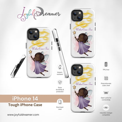 Tough case for iPhone 11, 12, 13, 14, 15, 16 Variations | Wishes Come True - Purple Fairy