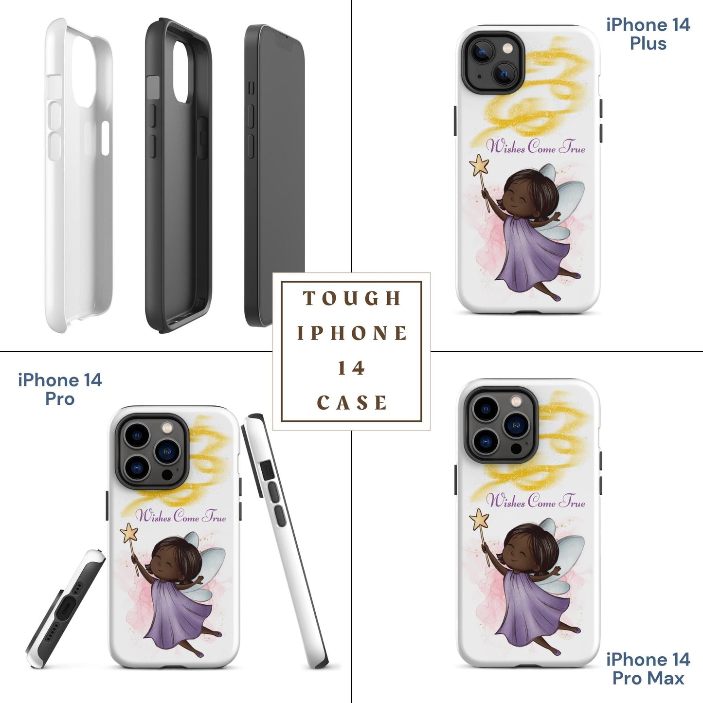 Tough case for iPhone 11, 12, 13, 14, 15, 16 Variations | Wishes Come True - Purple Fairy