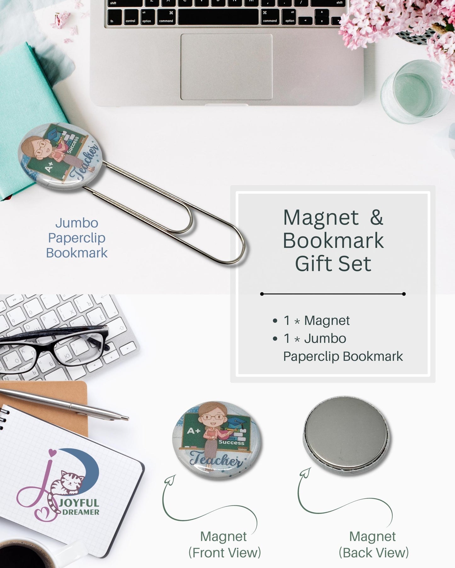 Gift Set | Jumbo Paperclip Bookmark and White Board Magnet