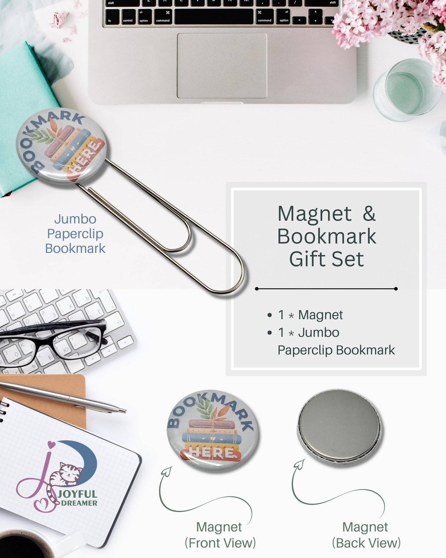 Gift Set | Jumbo Paperclip Bookmark and White Board Magnet