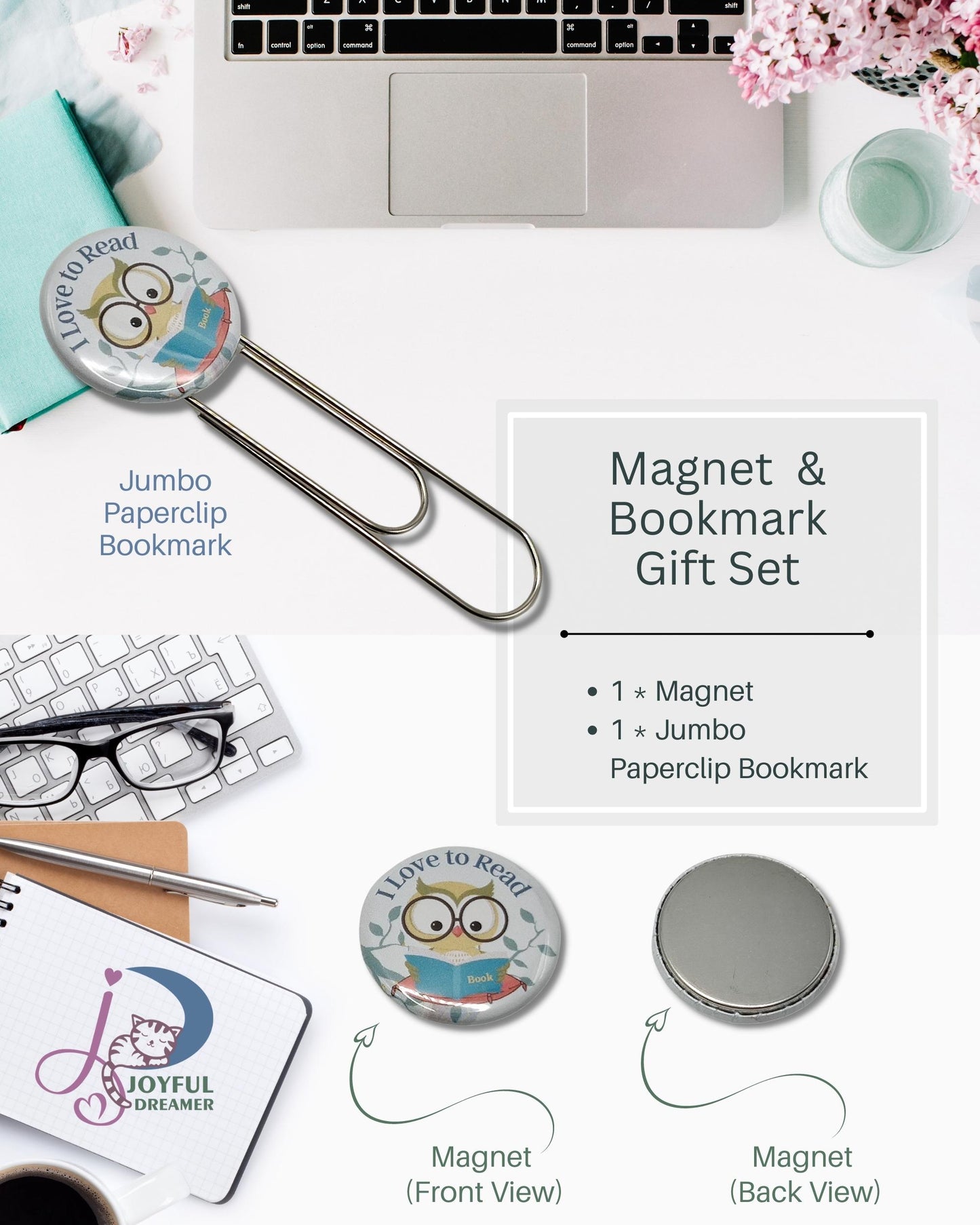 Gift Set | Jumbo Paperclip Bookmark and White Board Magnet