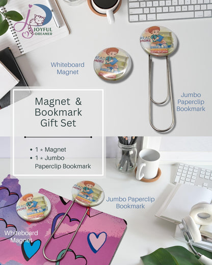 Gift Set | Jumbo Paperclip Bookmark and White Board Magnet