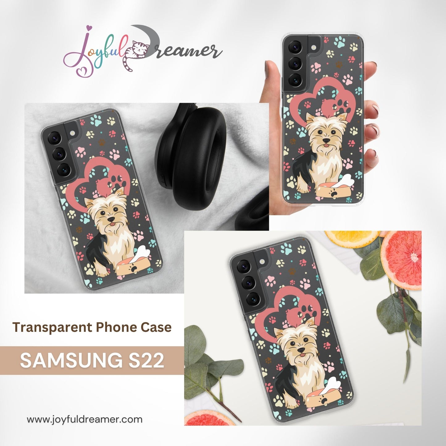 Clear Case for Samsung Galaxy S22, S22 Plus, S22 Ultra | Dog Themed